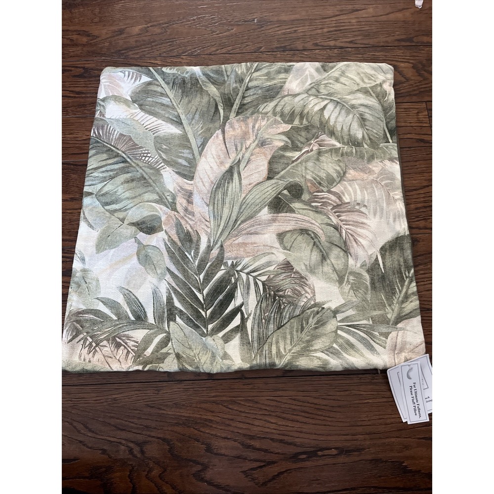 Sherry Kline Home Green Leaves Tropical Pillowcase Cover 22"